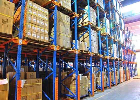 สแตนเลส Q235B อุตสาหกรรม pallet rack ชั้นวาง, Drive ผ่านระบบ pallet rack