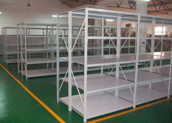 ชั้นวางของเหล็กปรับได้สำหรับงานเบา สำหรับจัดเก็บชิ้นส่วนขนาดเล็กในโรงงาน (รับน้ำหนัก 100-300 กก./ชั้น)