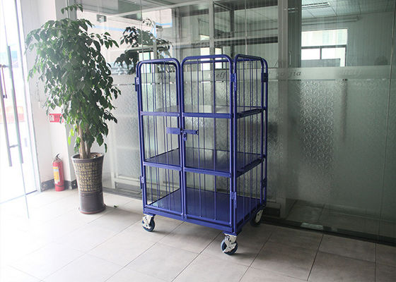 3 ระดับเหล็ก โหลดสาย Mesh กรง, กรงเก็บของเคลื่อนไหวสําหรับโลจิสติก