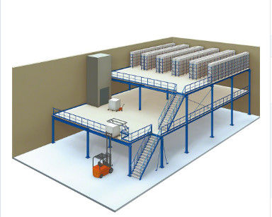การเคลือบผงแป้ง โลหะอุตสาหกรรม Mezzanine พื้นที่มีทางเดินสําหรับโกดัง