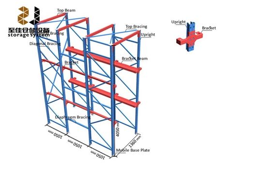 ง่ายในการประกอบ Drive ใน pallet Racking 500-4000 กิโลกรัม / pallet การค้า Racking และชั้นวาง