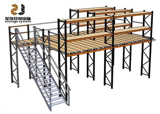 โครงสร้างเหล็ก 2 ชั้น โครงการ Mezzanine ชั้น Racking ระบบ
